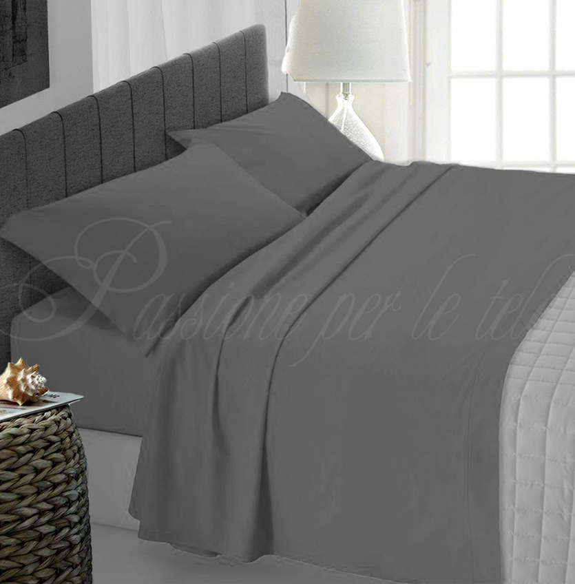 Completo lenzuola tinta unita misto cotone