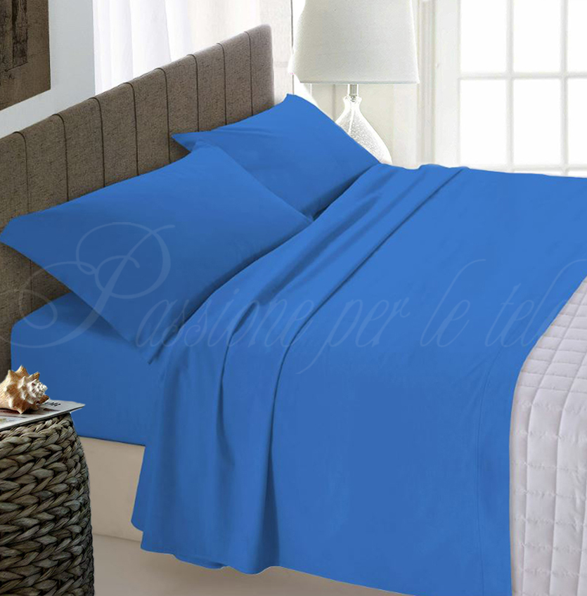 Completo lenzuola tinta unita misto cotone