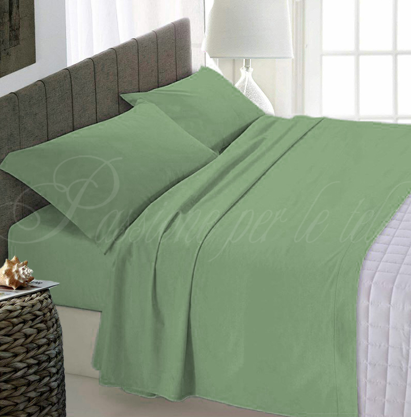 Completo lenzuola tinta unita misto cotone