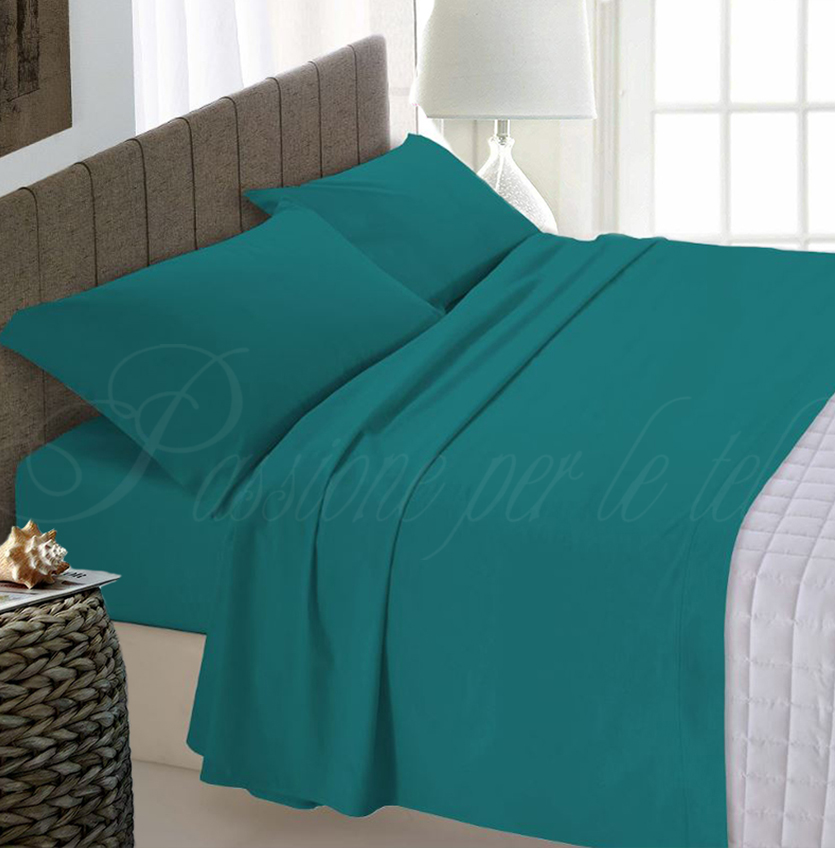 Completo lenzuola tinta unita misto cotone