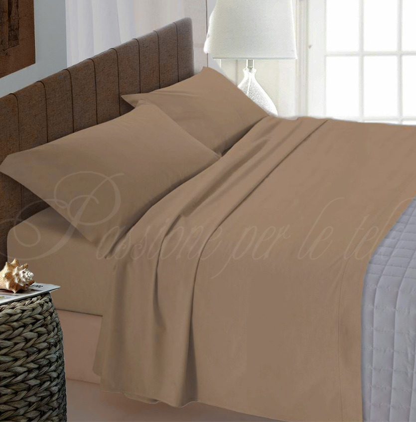 Completo lenzuola tinta unita misto cotone