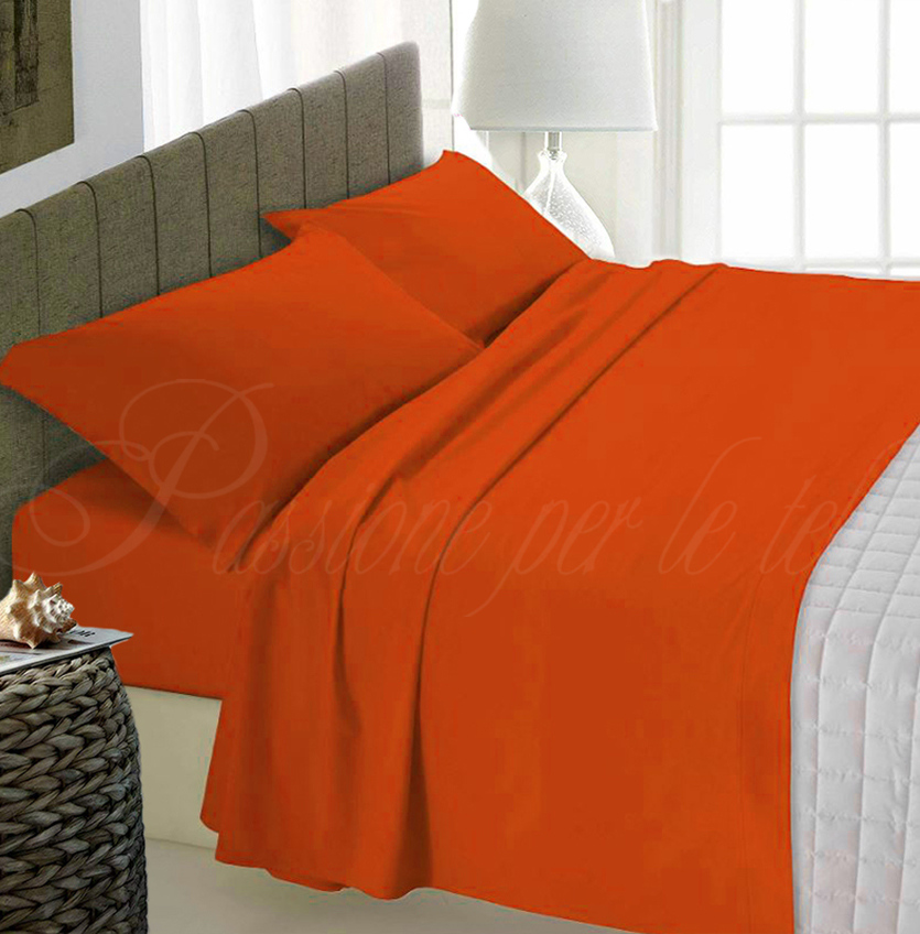 Completo lenzuola tinta unita misto cotone
