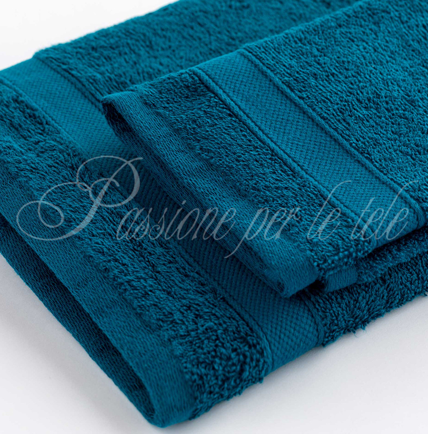 Set asciugamani 1+1 (viso + ospite) spugna di cotone bianco