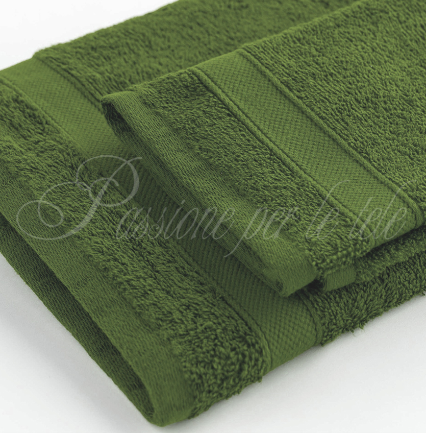 Set asciugamani 1+1 (viso + ospite) spugna di cotone bianco