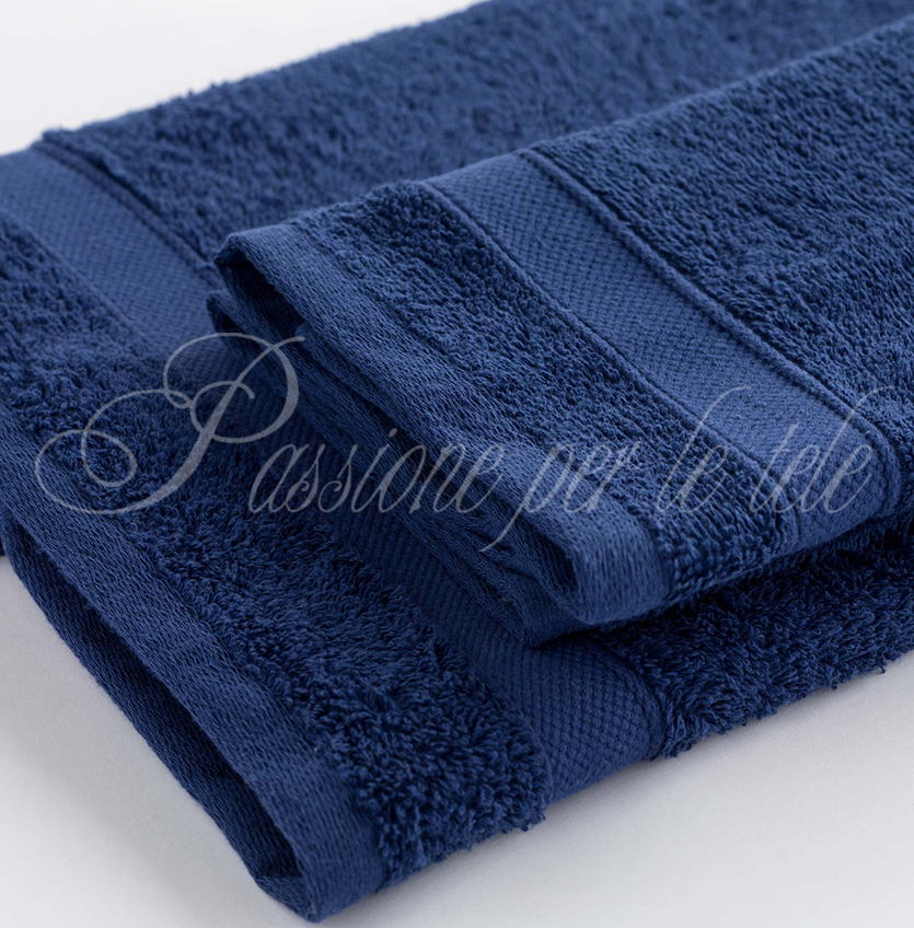 Set asciugamani 1+1 (viso + ospite) spugna di cotone bianco