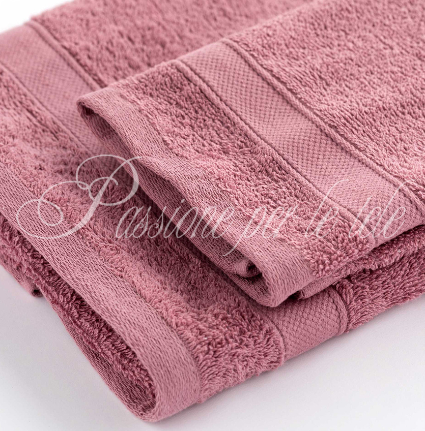 Set asciugamani 1+1 (viso + ospite) spugna di cotone bianco