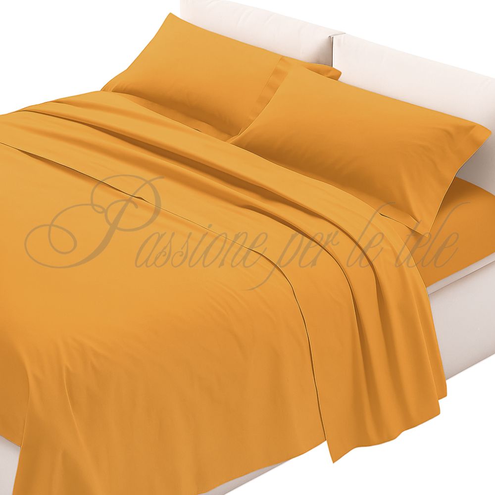 Completo lenzuola cotone percalle con federe 3 volani