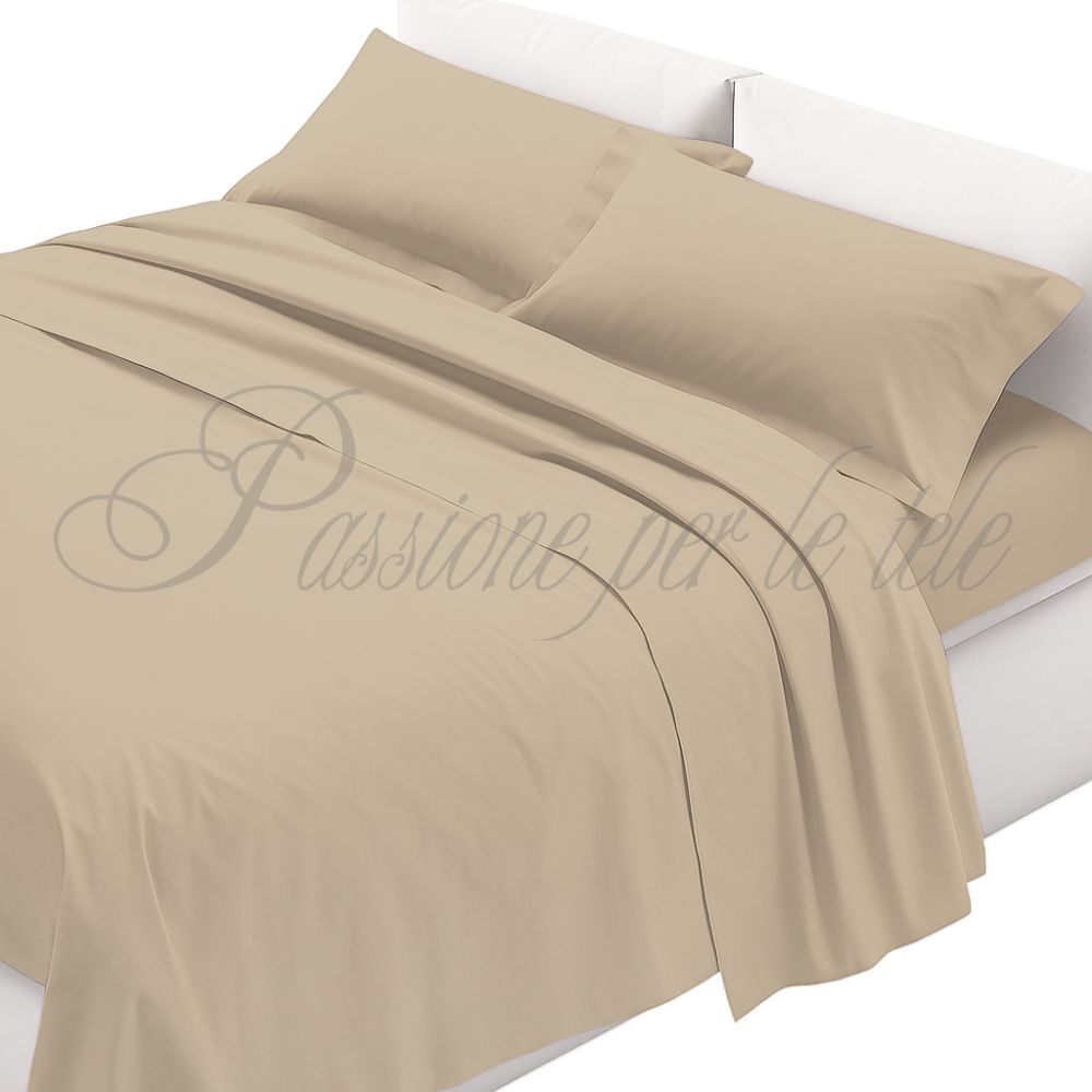 Completo lenzuola cotone percalle con federe 3 volani
