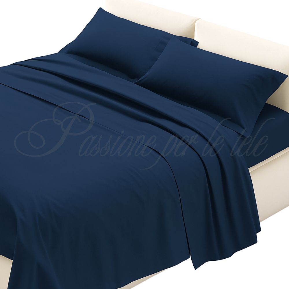 Completo lenzuola cotone percalle con federe 3 volani
