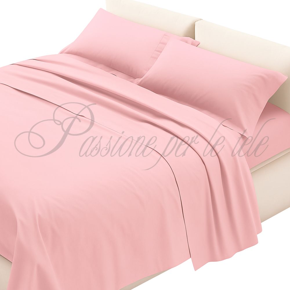 Completo lenzuola cotone percalle con federe 3 volani