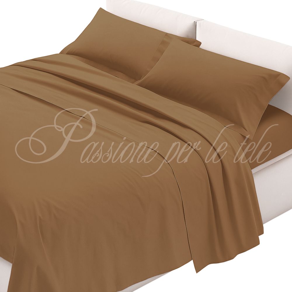 Completo lenzuola cotone percalle con federe 3 volani