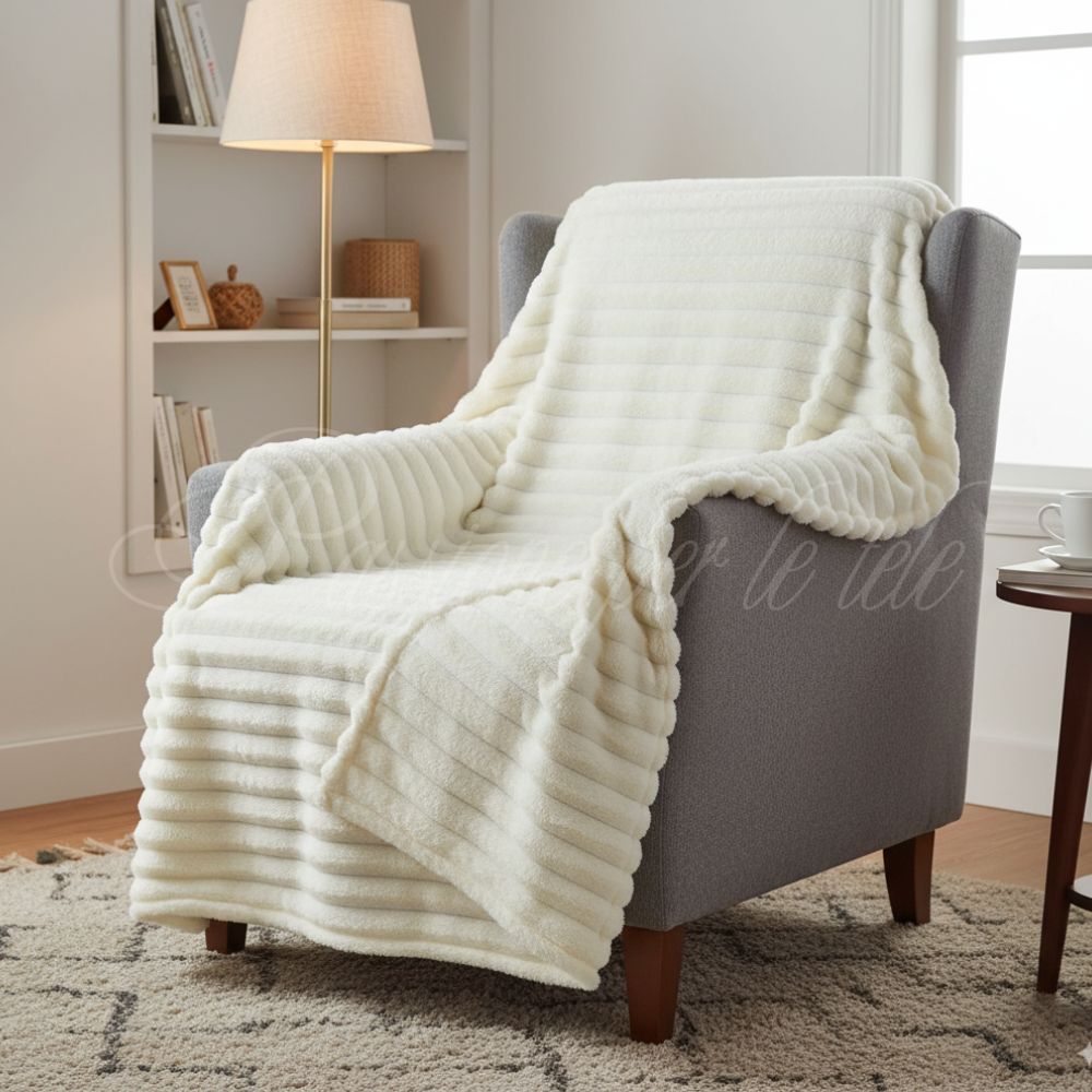 Plaid in pile con riga