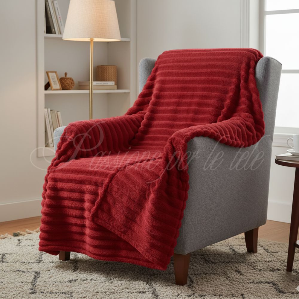 Plaid in pile con riga