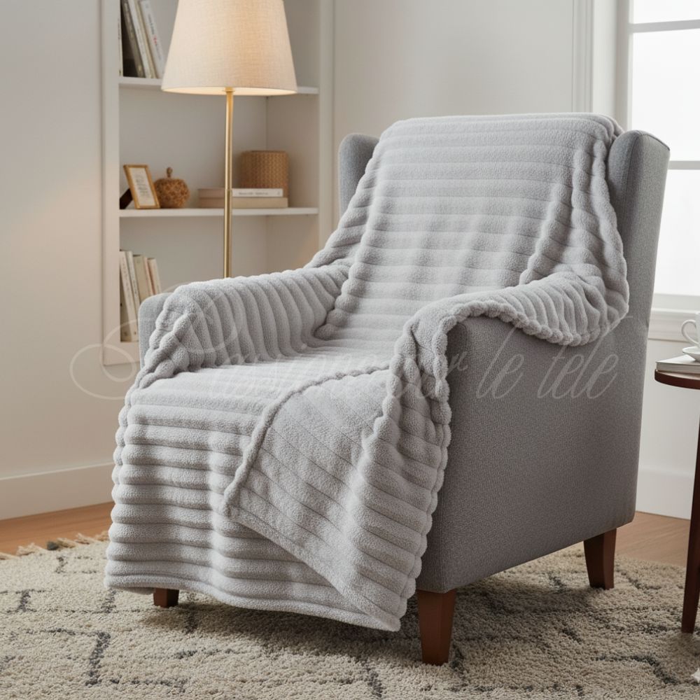 Plaid in pile con riga