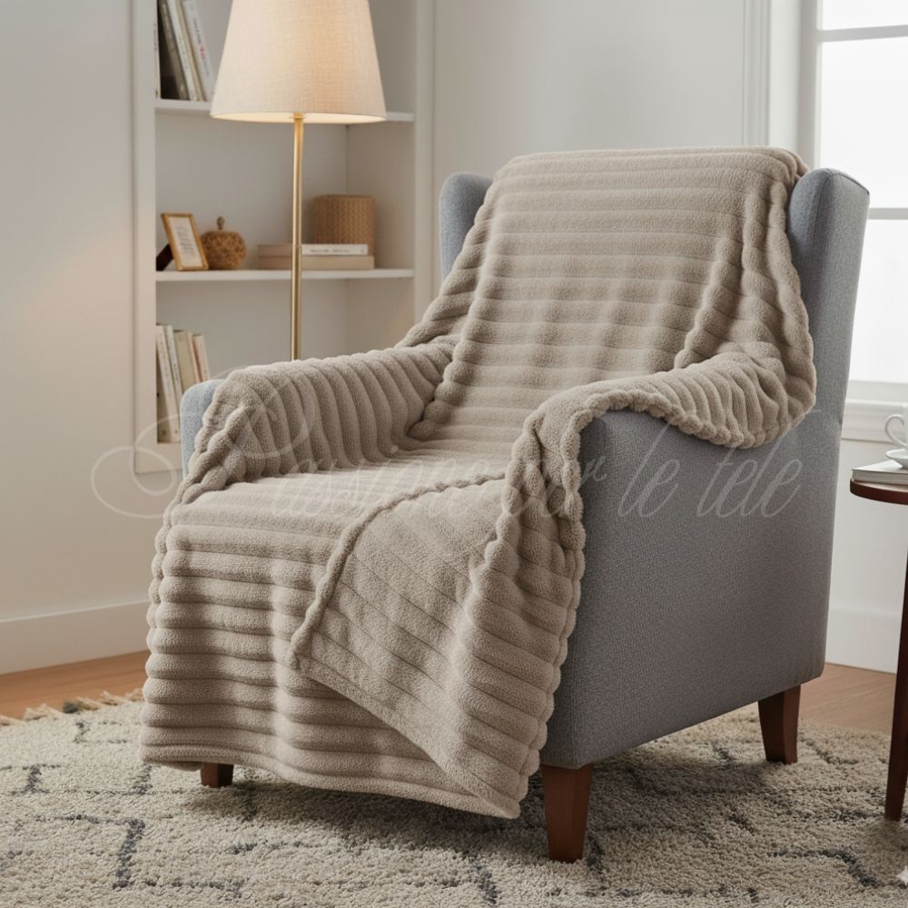 Plaid in pile con riga