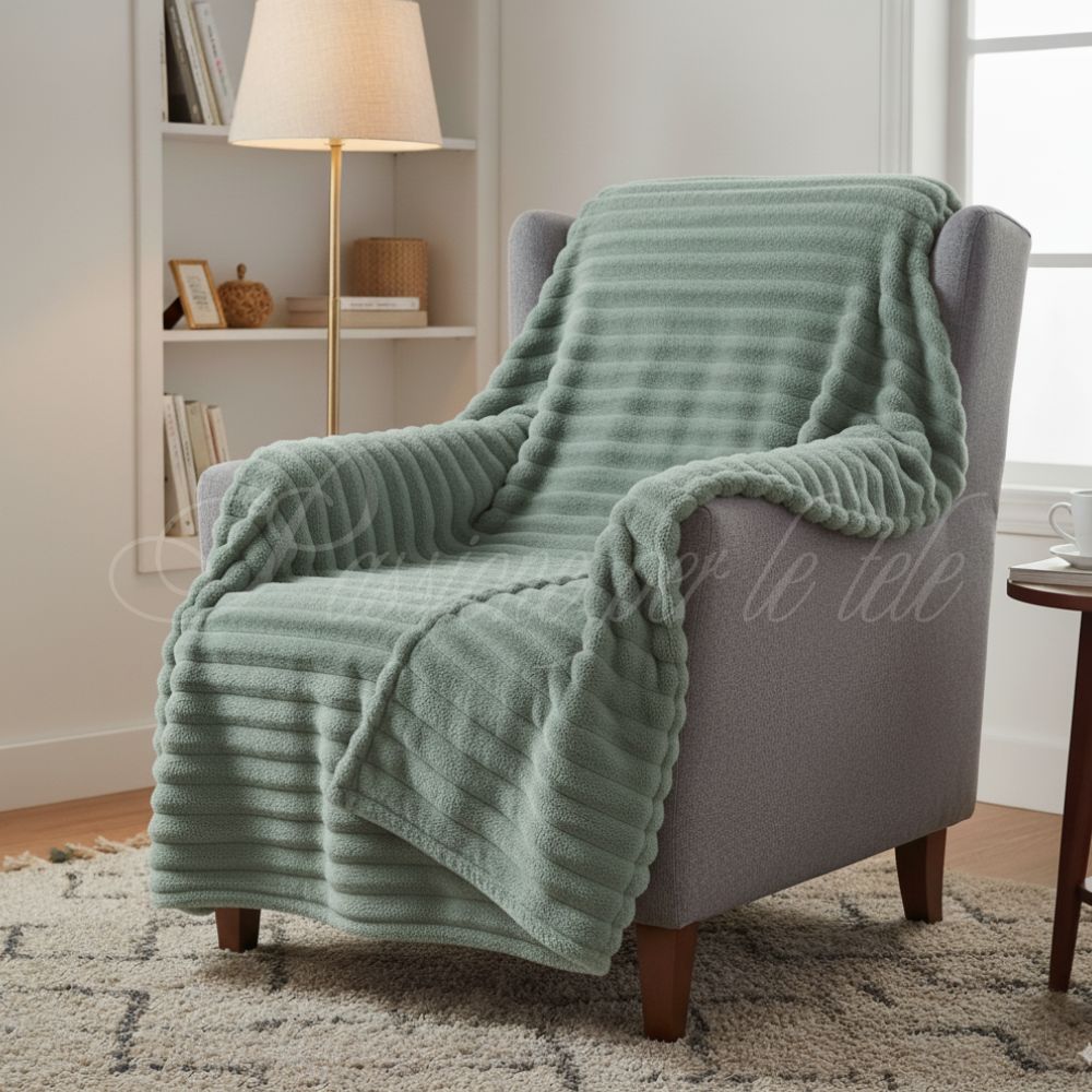 Plaid in pile con riga